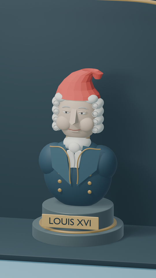 Louis XVI wearing the red liberty cap in the campaign film.